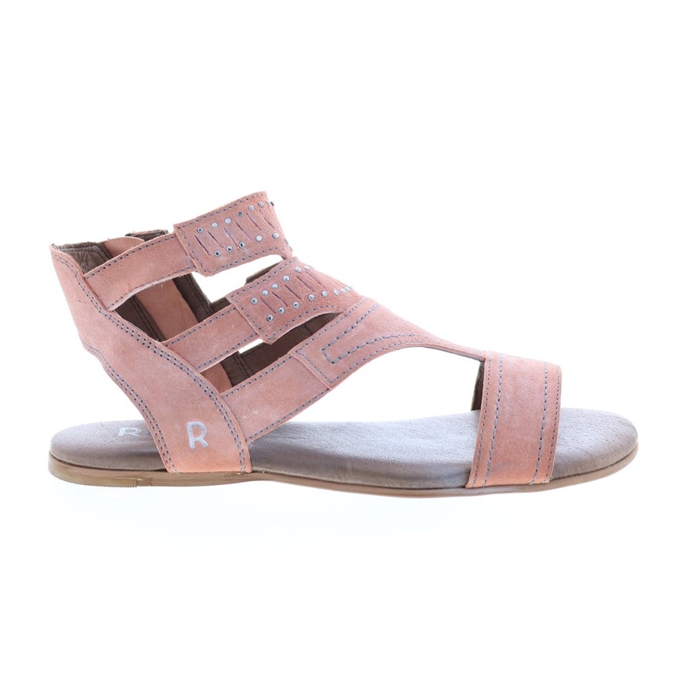 Roan Charla Sandals Women Size 7.5 Pink Leather Studded Zip NWT